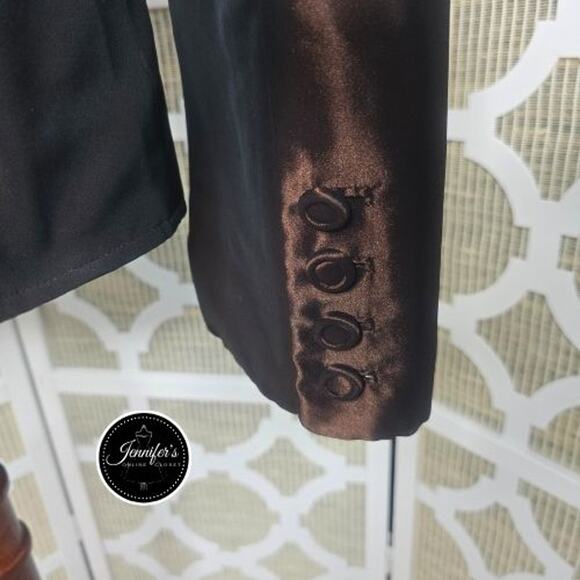 Ellen Tracy Bronze Iridescent Double Breasted Formal Blazer/Jacket Size 12 - Picture 8 of 13